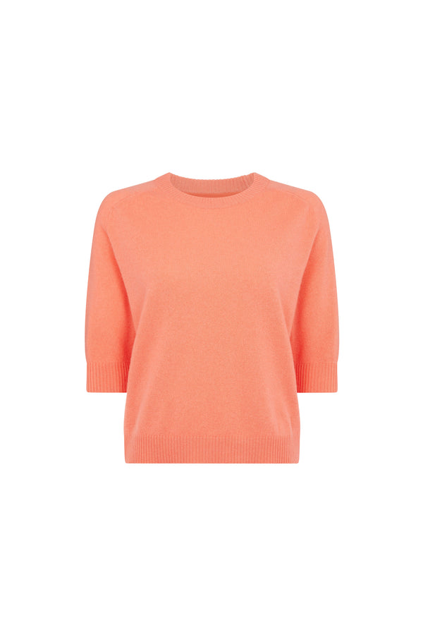 Coral Cashmere Half Sleeve Sweater