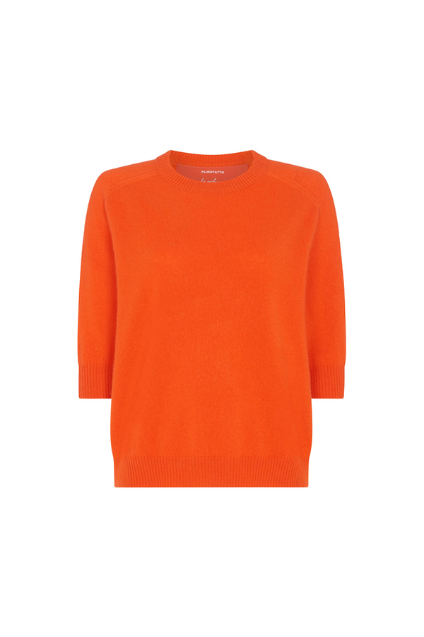 Flame Cashmere Half Sleeve Sweater