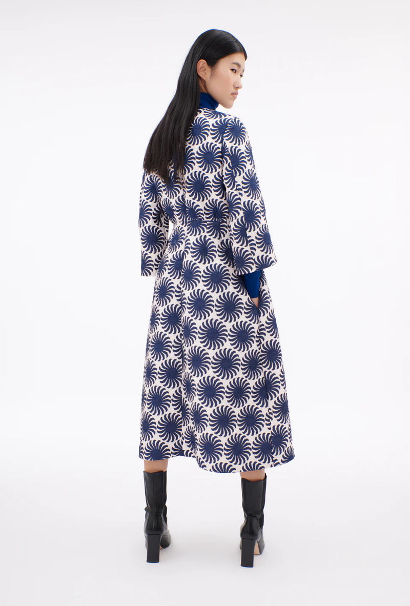 Ink Aster Print Quilted Dress