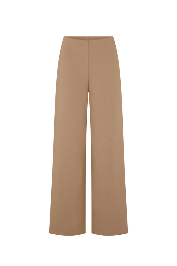 Sand Pull On Wide Leg Trousers