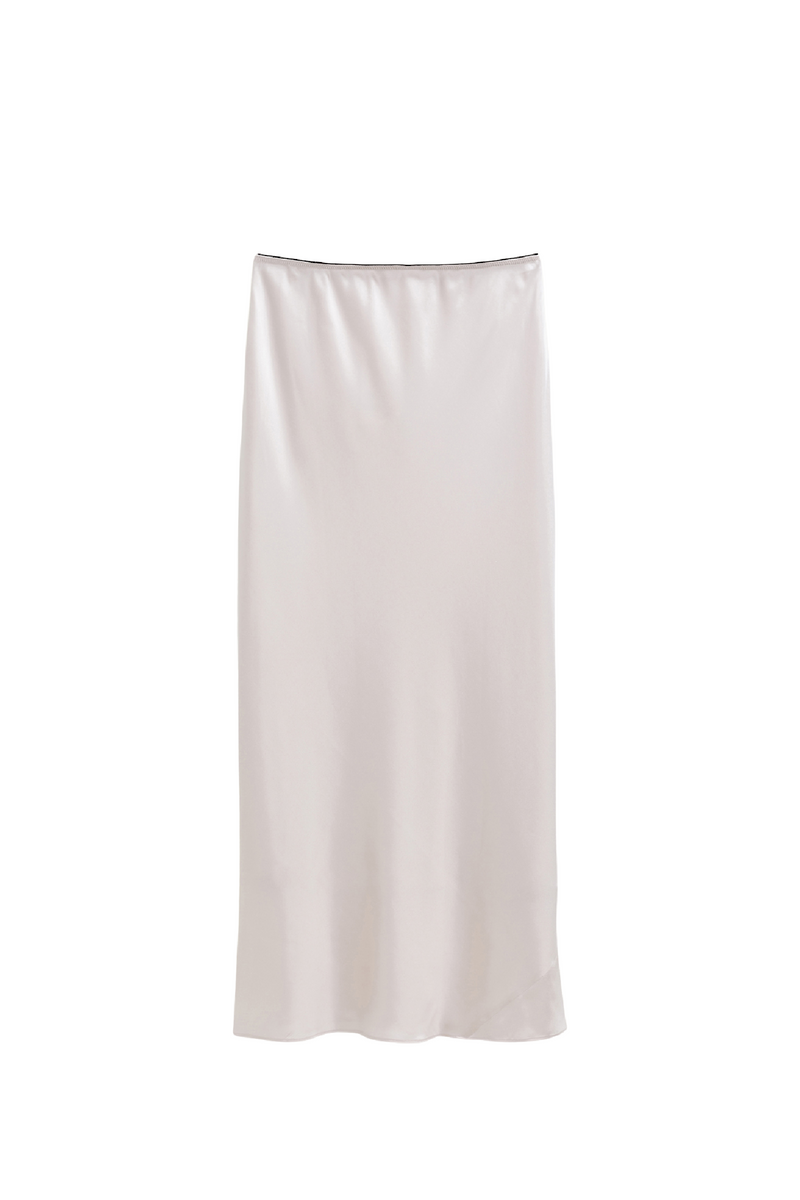 Natural White Satin Skirt