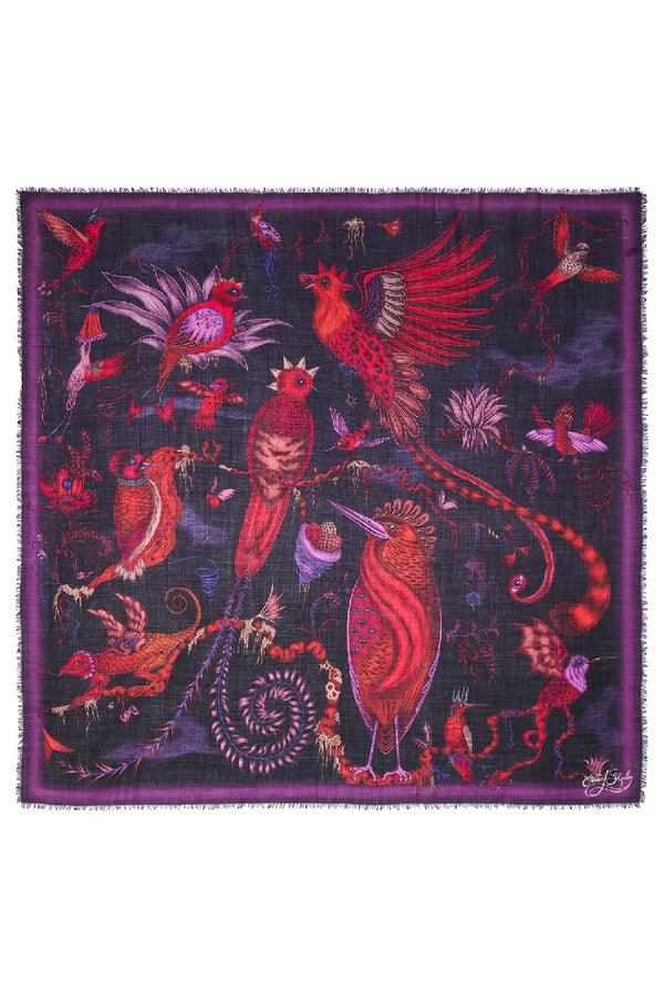 Quetzal Violet Wool Scarf