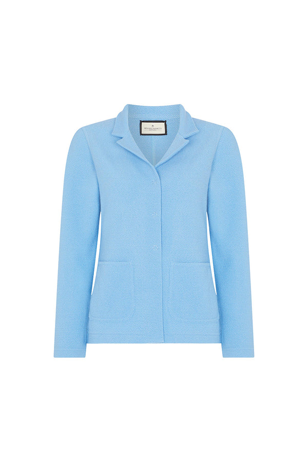 Blue Wool Pique Jacket