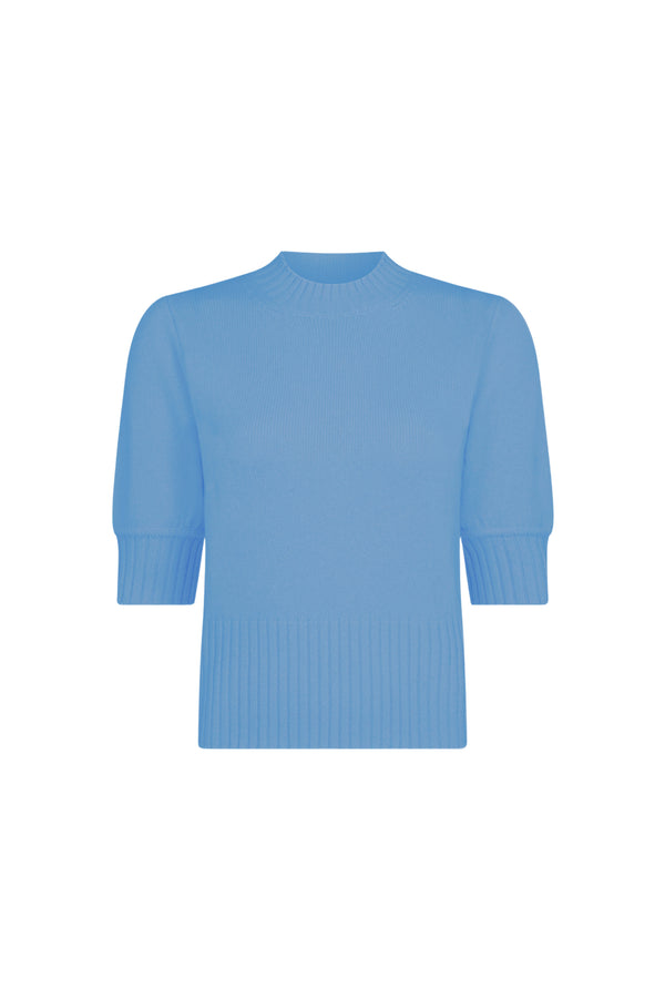 Sky Cashmere Half Sleeve Sweater