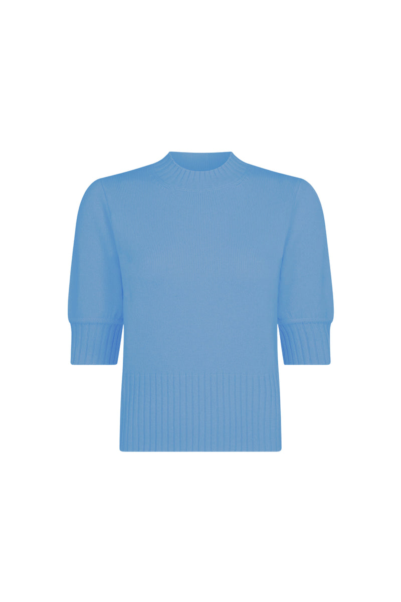 Sky Cashmere Half Sleeve Sweater