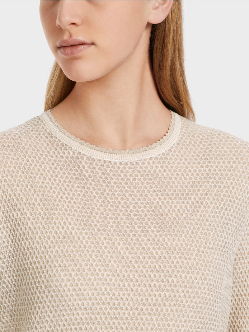 Almond Honeycomb Knit Sweater