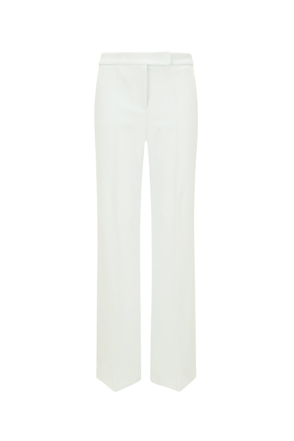 White Cotton Wide Leg Trousers