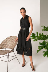 Black Broderie Anglais Dress