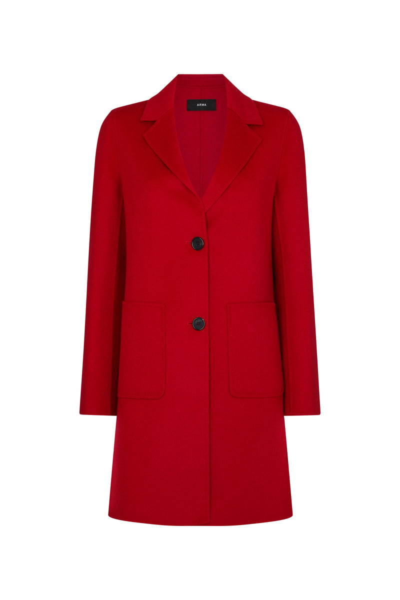 Red Double Face Wool Coat