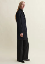 Navy Doubleface Wool Coat