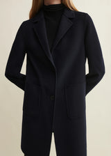 Navy Doubleface Wool Coat