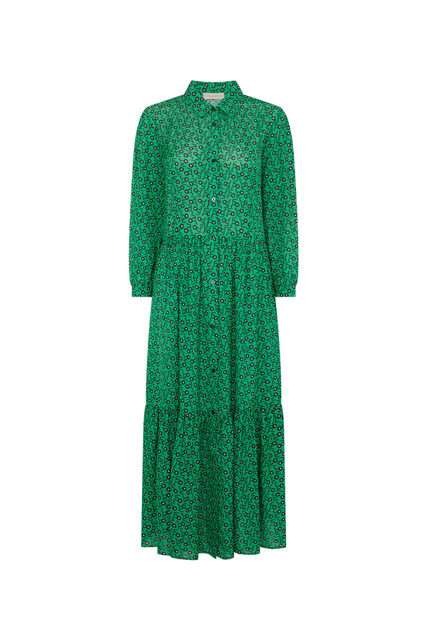 Green Printed Maxi Dress