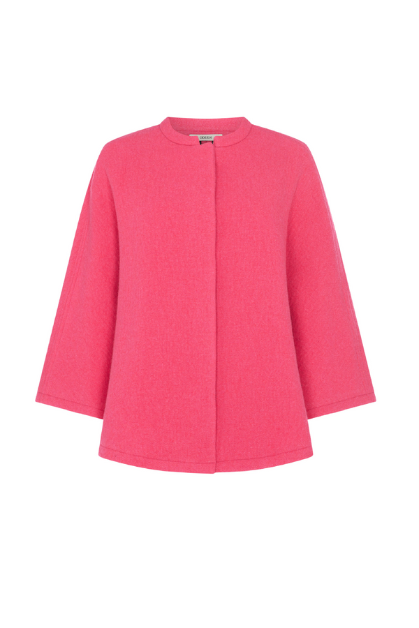 Fuchsia Wool Cape