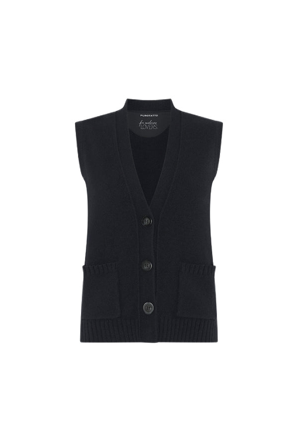 Black Cashmere Gilet