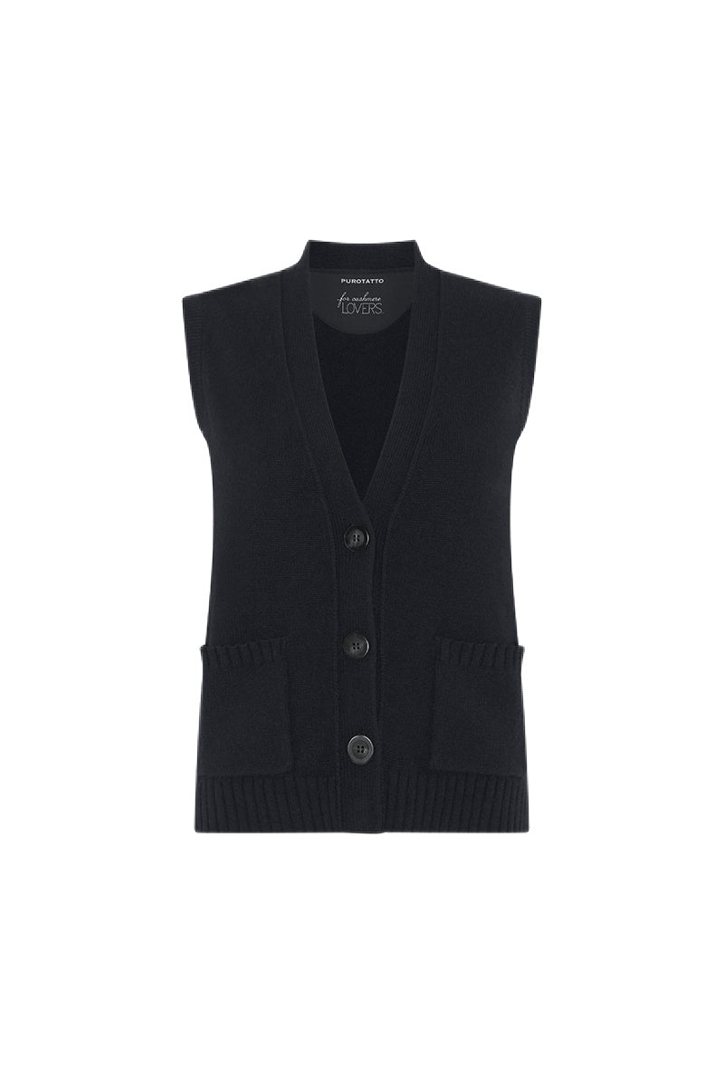 Black Cashmere Gilet