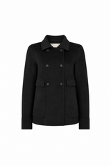 Black Double Breasted Wool Jacket