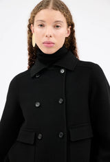 Black Double Breasted Wool Jacket