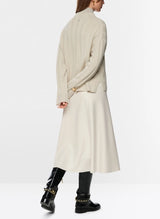 Winter White Boiled Wool Long Skirt