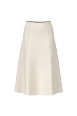 Winter White Boiled Wool Long Skirt