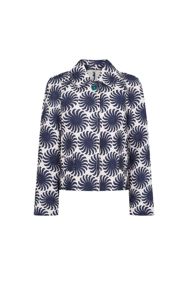 Ink Aster Print Quilted Jacket