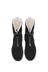 Black Zip Front Ankle Boot