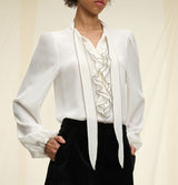 Monochrome Ruffle Blouse