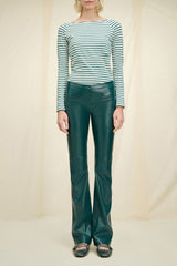 Teal Vegan Leather Trousers
