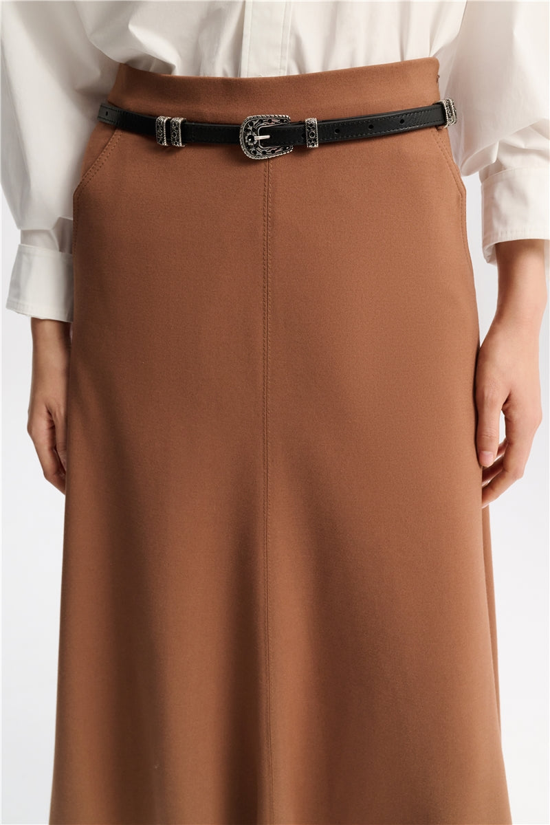 Nutmeg Punto Milano Skirt