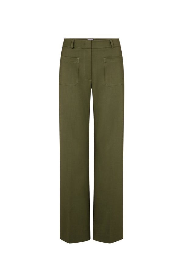 Nina Olive Patch Pocket Trousers