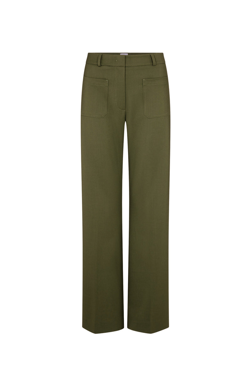 Nina Olive Patch Pocket Trousers