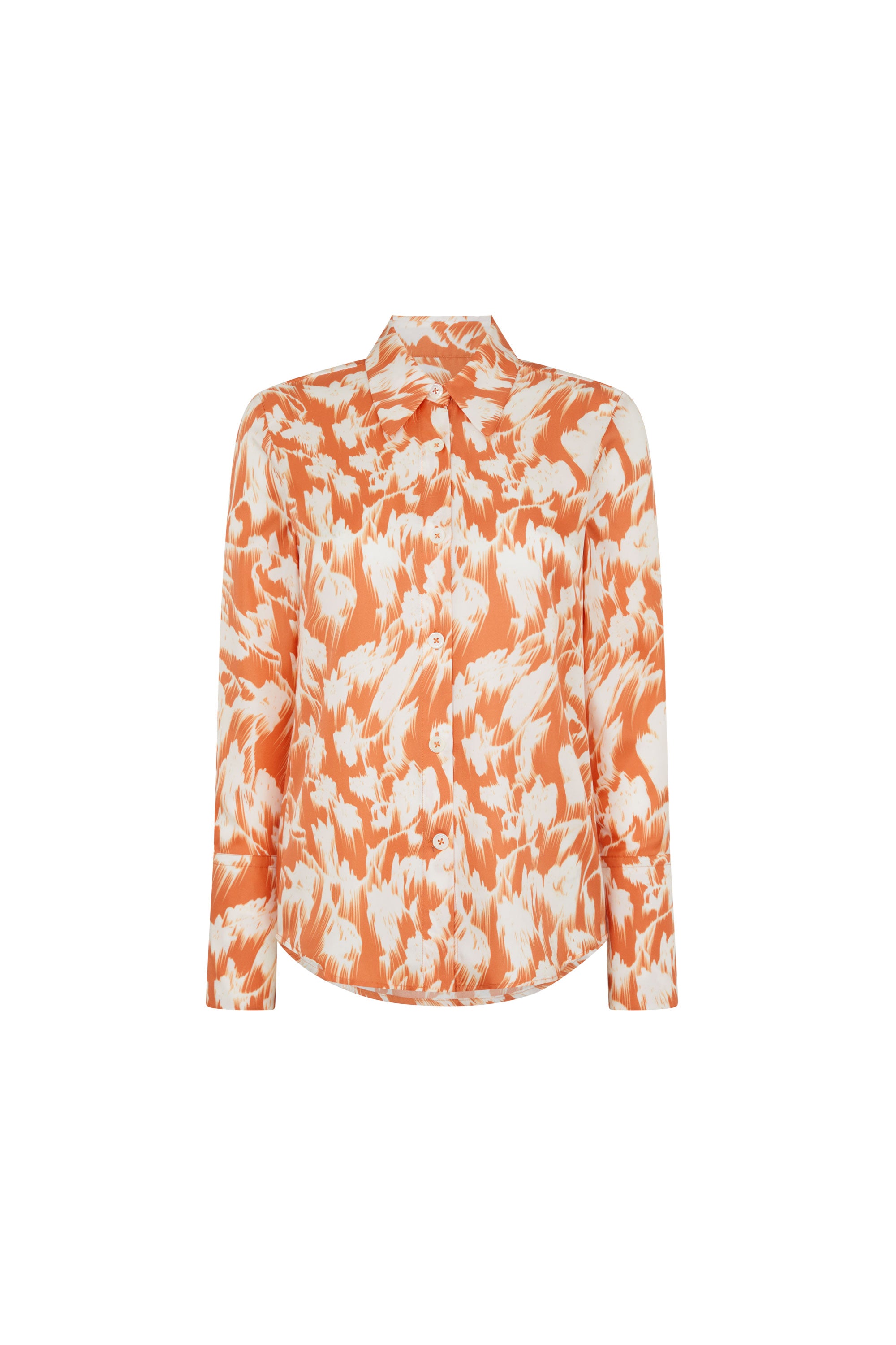 Orange Printed Silk Twill Blouse – Claudia Sebire