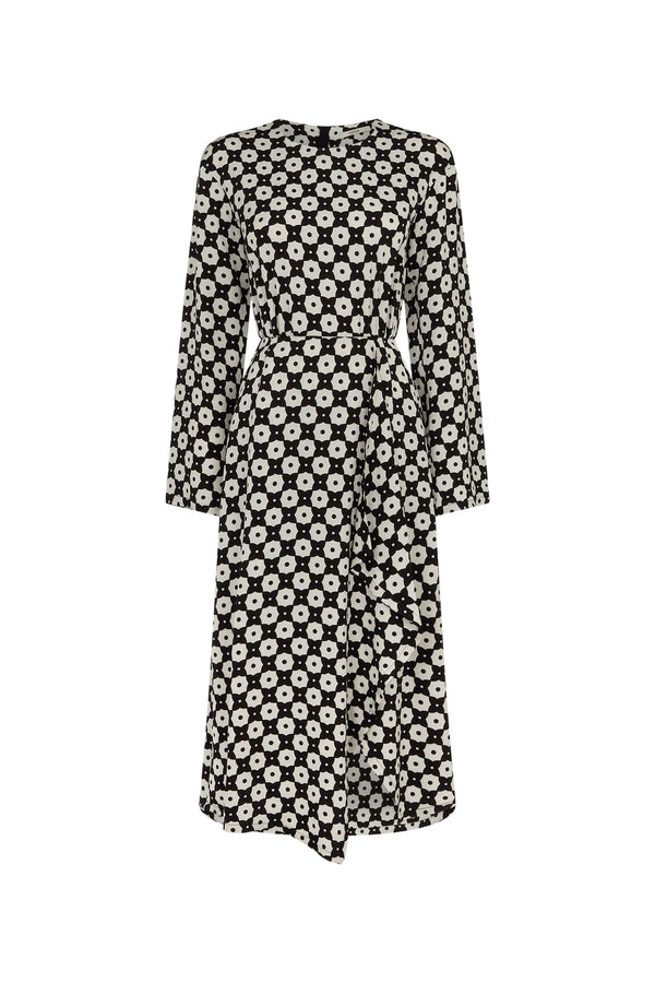 Geo Floral Crepe Dress