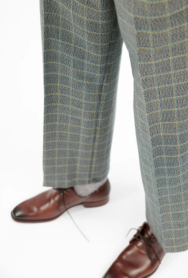 Wool Tweed Check Trouser
