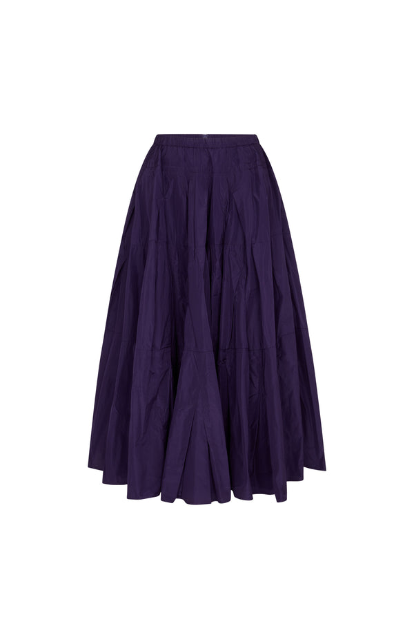 Purple Taffeta Tiered Skirt