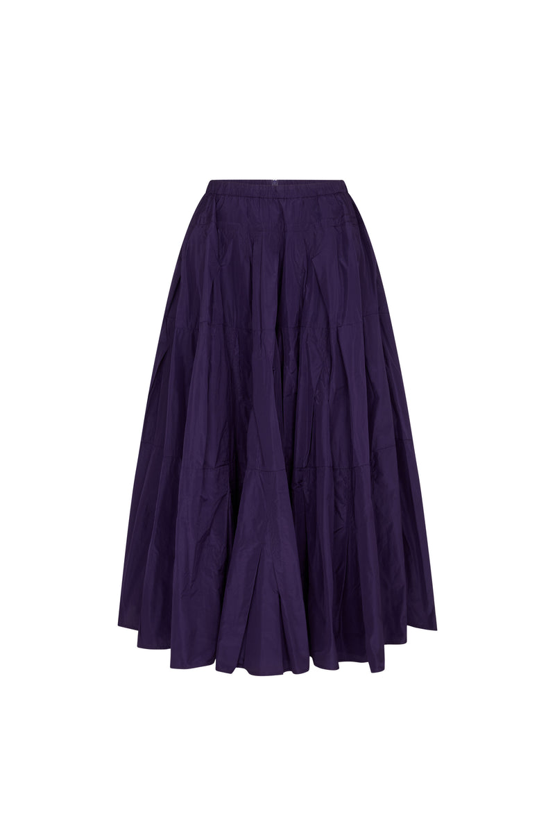 Purple Taffeta Tiered Skirt