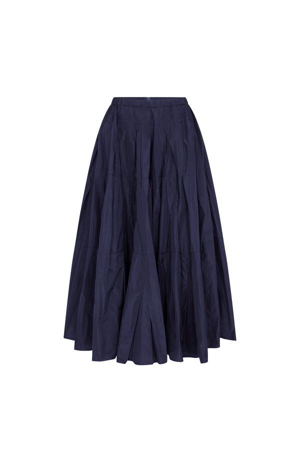 Midnight Taffeta Tiered Skirt