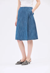 Denim Split Skirt