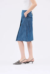 Denim Split Skirt