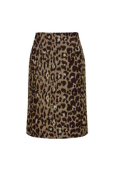 Jacquard Leopard Pencil Skirt