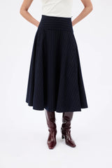 Flannel Pinstripe Swing Skirt