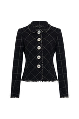 Black Boucle Diagonal Jacket