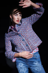 Sky Tweed Swing Jacket