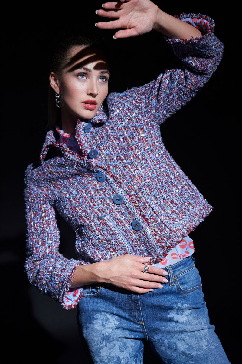 Sky Tweed Swing Jacket
