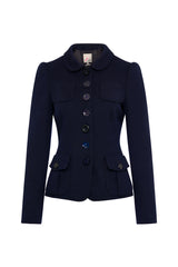 Navy Wool Jersey Jacket