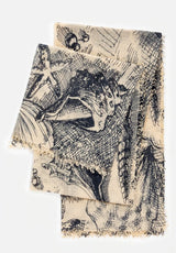 Shells Print Cashmere Scarf