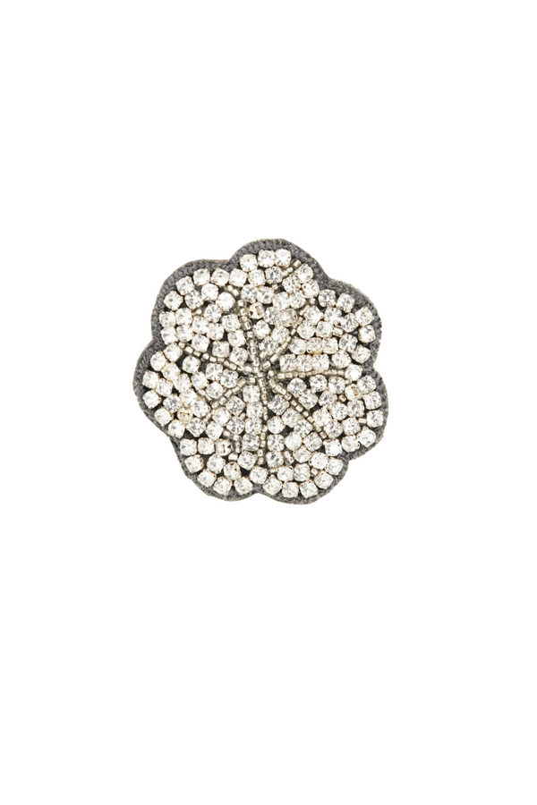 Silver Crystal Brooch