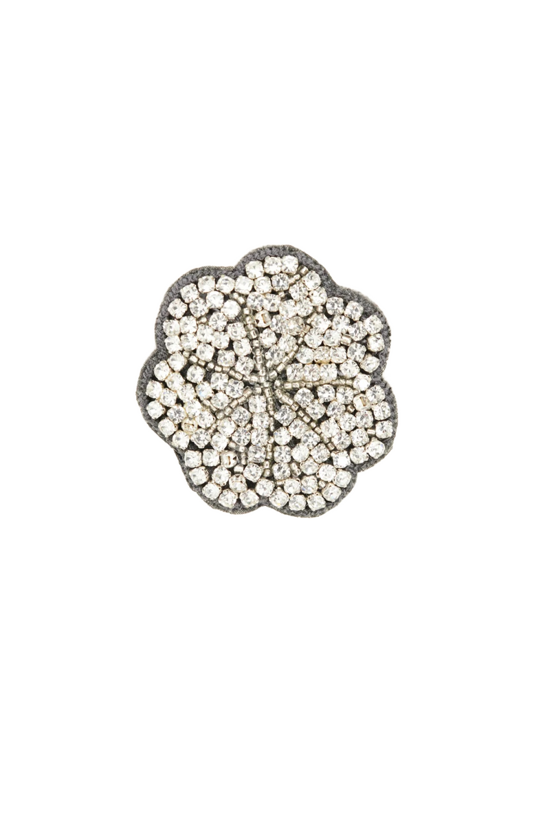 Silver Crystal Brooch
