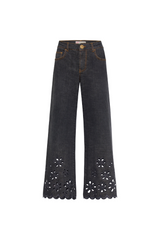 Charcoal Broderie Anglaise Jeans