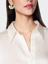 Cream Elegant Silk Blouse