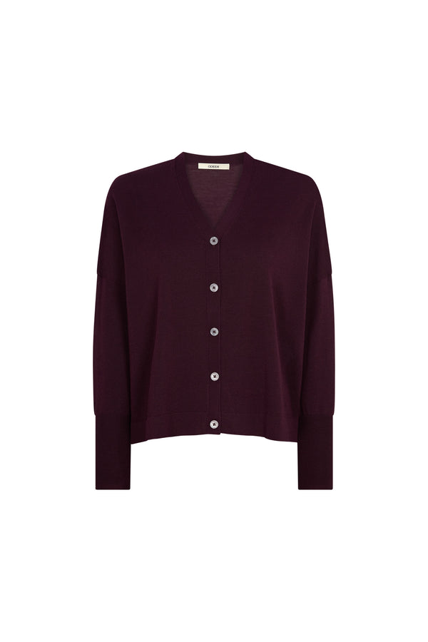 Bordeaux Wool Cardigan